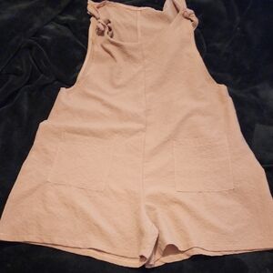 Pink Sleeveless Romper with Pockets